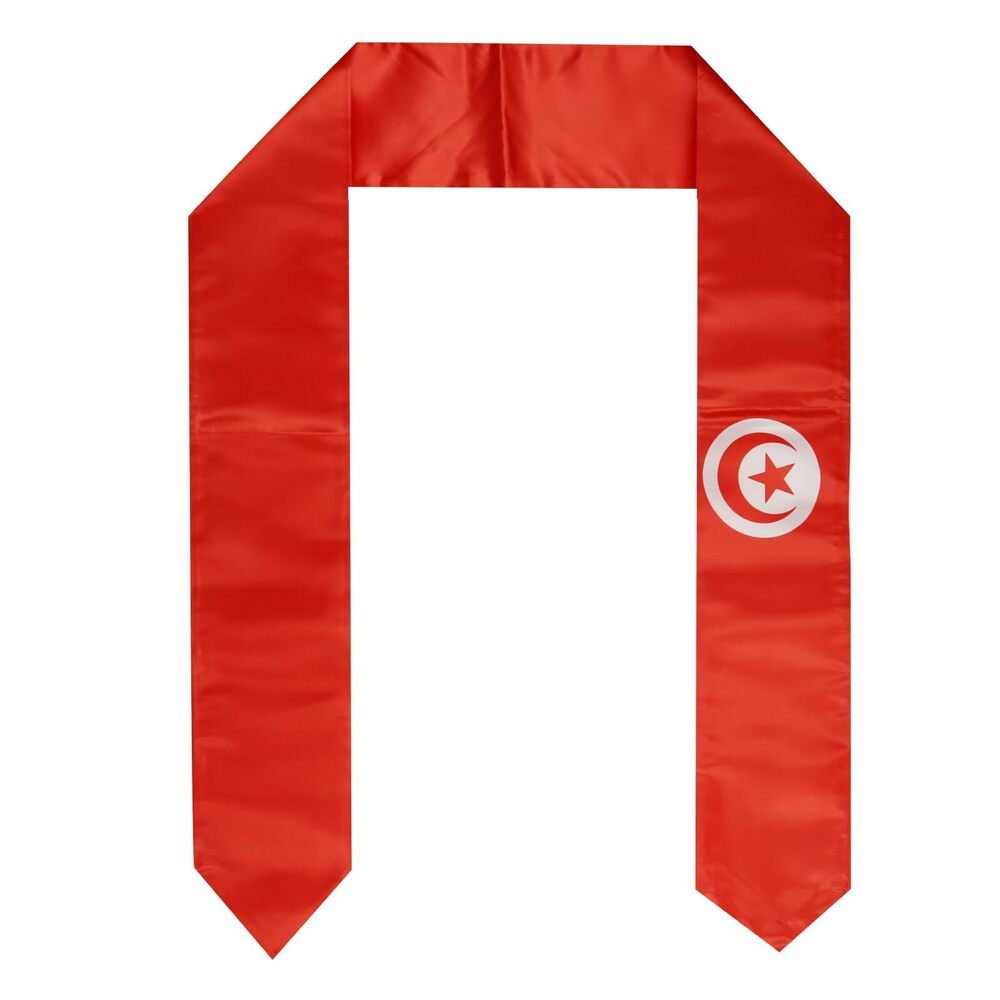 9952 Tunisia Flag Graduation Stole Sash for Study Aboard International